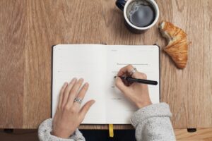 notes ręka pisze produktywność